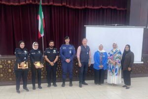 بمشاركة قوة الاطفاء العام وإدارة الطوارئ الطبية بوزارة الصحة لجنة الصحة والسلامة المهنية أقامت فعالية توعوية