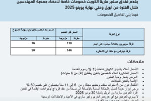 خصومات من فندق سفير مارينا الكويت